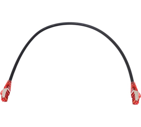Патч-корд Hyperline PC-LPM-STP-RJ45-RJ45-C5e-0.5M-LSZH-BK F/UTP, экранированный, Cat.5e 230085