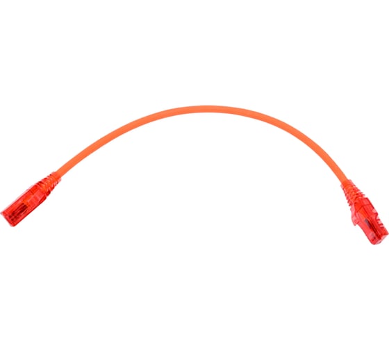 Патч-корд Hyperline PC-LPM-UTP-RJ45-RJ45-C5e-0.3M-LSZH-OR U/UTP, Cat.5е 100% Fluke Compon 229927