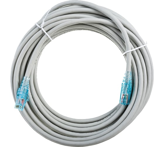 Патч-корд Hyperline PC-LPM-UTP-RJ45-RJ45-C6-10M-LSZH-GY U/UTP, Cat.6 100% Fluke Component 41843