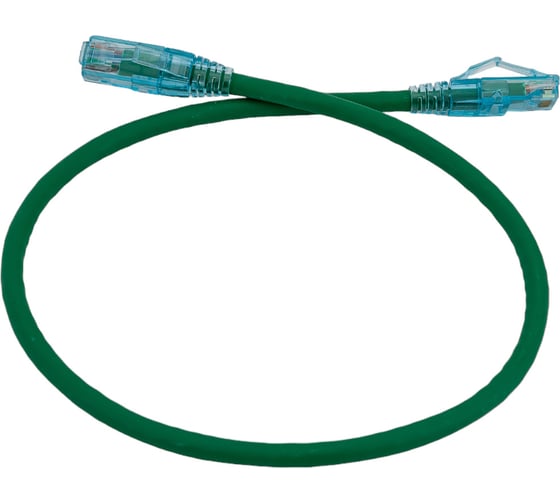 Патч-корд Hyperline PC-LPM-UTP-RJ45-RJ45-C6-0.5M-LSZH-GN U/UTP, Cat.6 100% Fluke Componen 230199