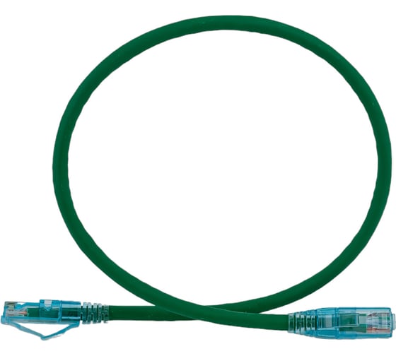 Патч-корд Hyperline PC-LPM-UTP-RJ45-RJ45-C6-0.5M-LSZH-GN U/UTP, Cat.6 100% Fluke Componen 230199