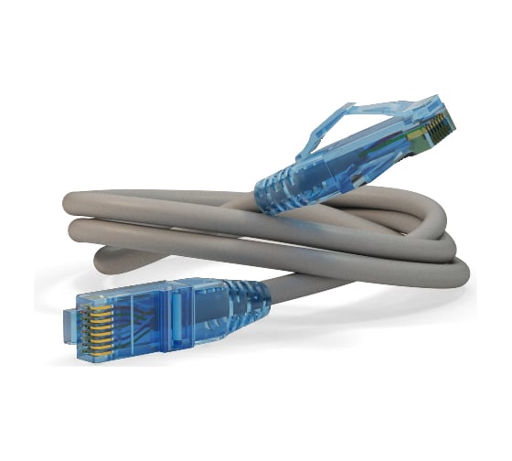Патч-корд Hyperline PC-LPM-UTP-RJ45-RJ45-C6-0.5M-LSZH-GY U/UTP, Cat.6 100% Fluke Componen 42235