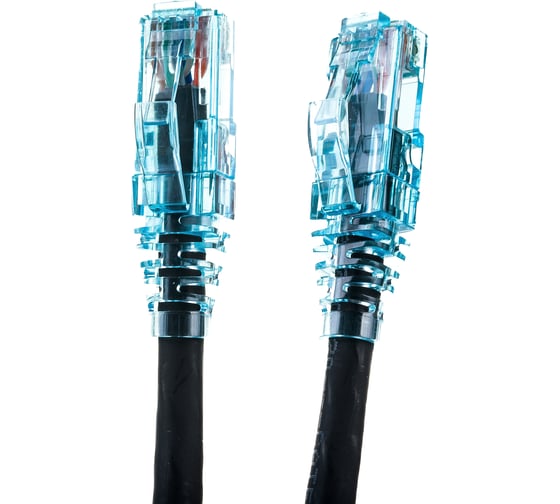 Патч-корд Hyperline PC-LPM-UTP-RJ45-RJ45-C6-1M-LSZH-BK U/UTP, Cat.6 100% Fluke Component 30821