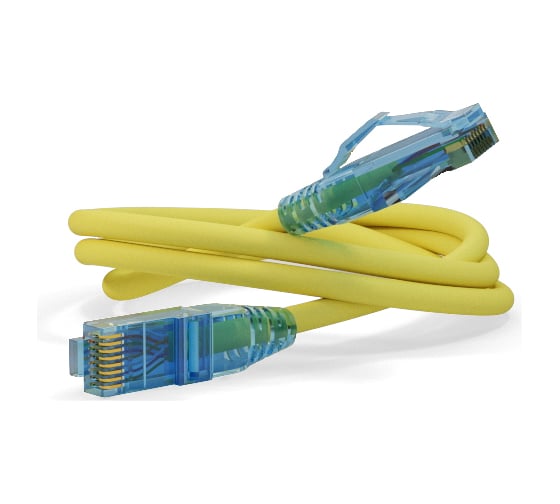 Патч-корд Hyperline PC-LPM-UTP-RJ45-RJ45-C6-5M-LSZH-YL U/UTP, Cat.6 100% Fluke Component 230290