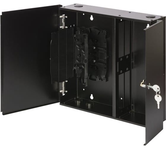 Настенный оптический кросс NIKOMAX, до 48 SC/LC или 24 FC/ST портов, черный NMF-WP48-BLANK-IB-P-BK