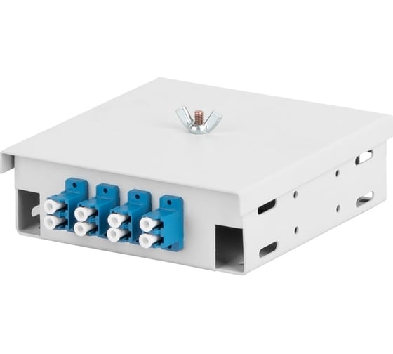 Настенный оптический кросс NIKOMAX, укомплектованный на 8 портов LC/UPC, SM 9/125 OS2, NMF-WP08LCUS2-OP-ES-GY