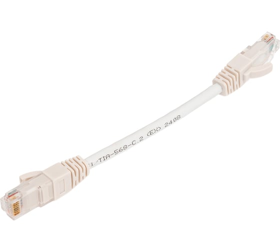 Шнур NIKOMAX, U/UTP 4 пары, Кат.5e, 7х0,205мм, белый, 0,15м NMC-PC4UD55B-001-C-WT