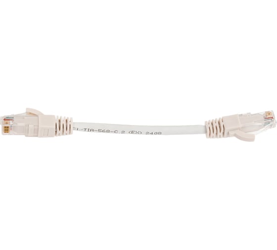 Шнур NIKOMAX, U/UTP 4 пары, Кат.5e, 7х0,205мм, белый, 0,15м NMC-PC4UD55B-001-C-WT