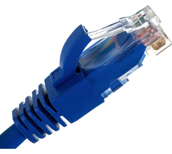 Шнур NIKOMAX, U/UTP 4 пары, Кат.5e, 7х0,205мм, синий, 0,15м NMC-PC4UD55B-001-C-BL