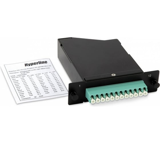 Волоконно-оптическая кассета Hyperline, FO-CSS-W120H32-503-1MTPM-12LC-AQ 1xMTP папа 120 47753 1