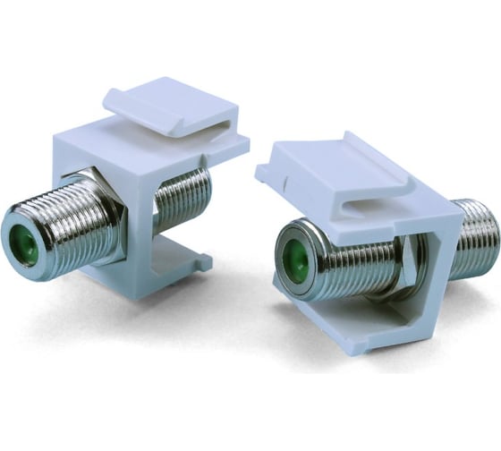 Вставка Hyperline KJ1-FCON-3G-N-WH формата Keystone Jack с проходным адаптером F-типа, nic 246966