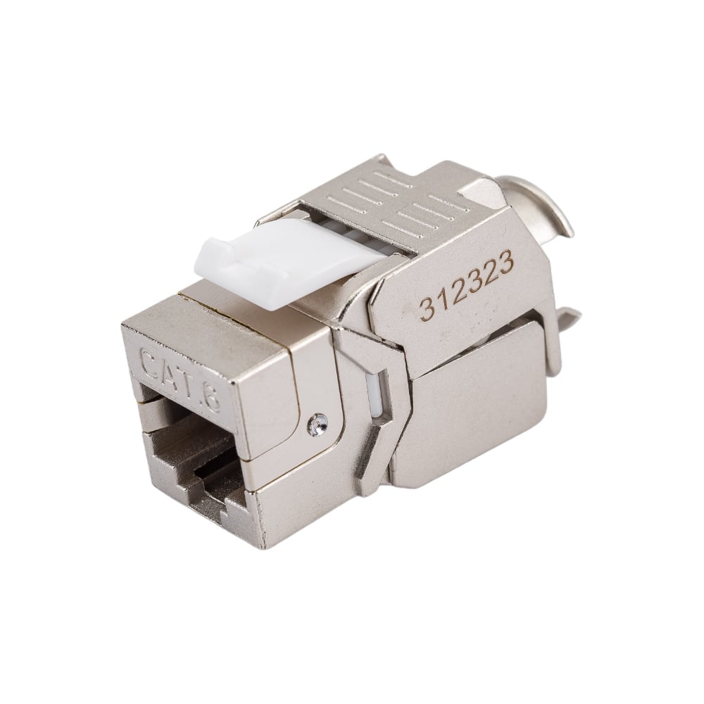 Вставка Hyperline KJ8-8P8C-C6-180-TLS-SH-F-WH Keystone Jack RJ-45 8P8C ...