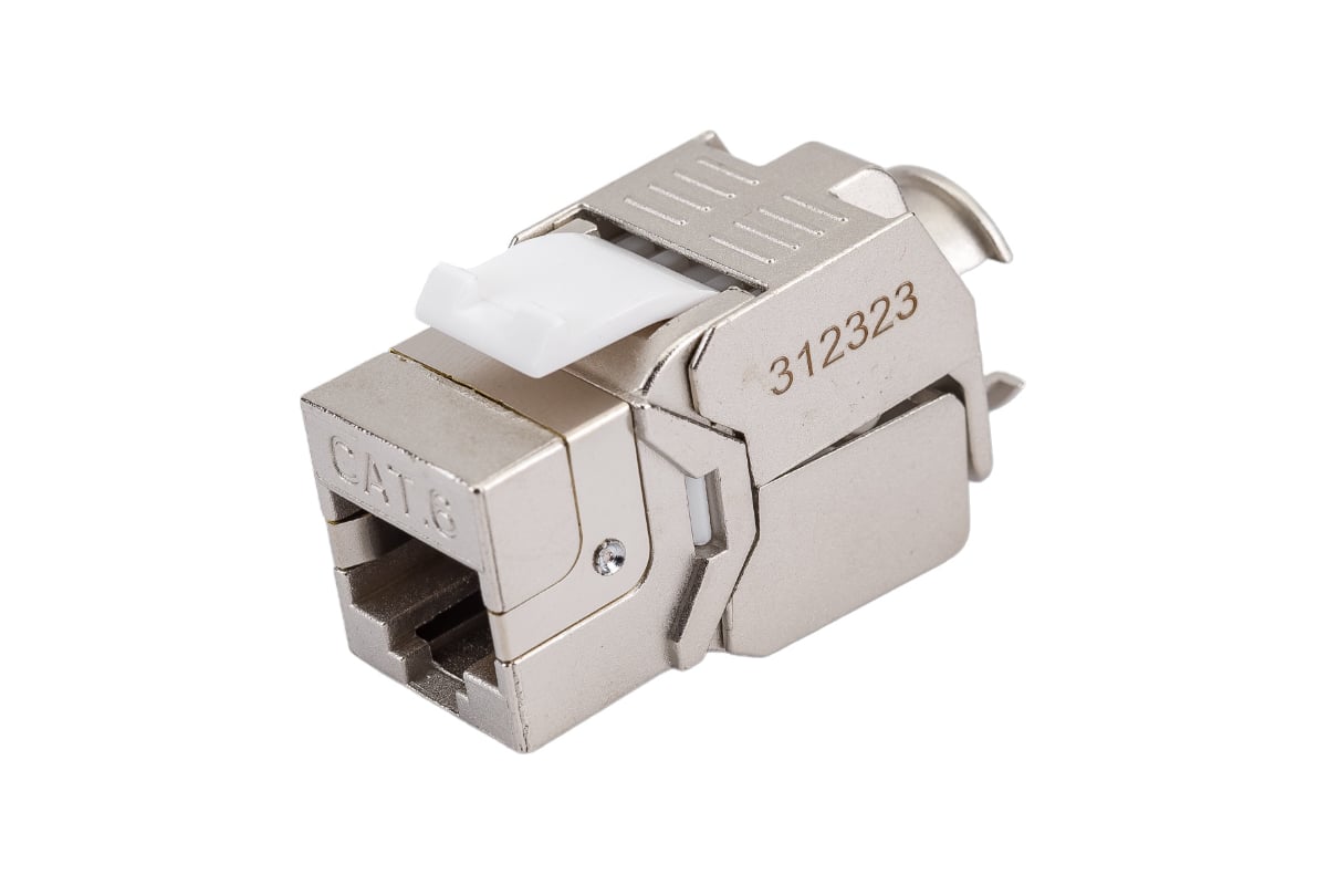 Вставка Hyperline KJ8-8P8C-C6-180-TLS-SH-F-WH Keystone Jack RJ-45 8P8C ...