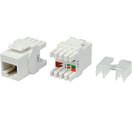 Вставка Hyperline KJ8-8P8C-C6-180-WH Keystone Jack RJ-45 8P8C, категория 6, тип 180 градусов 426189