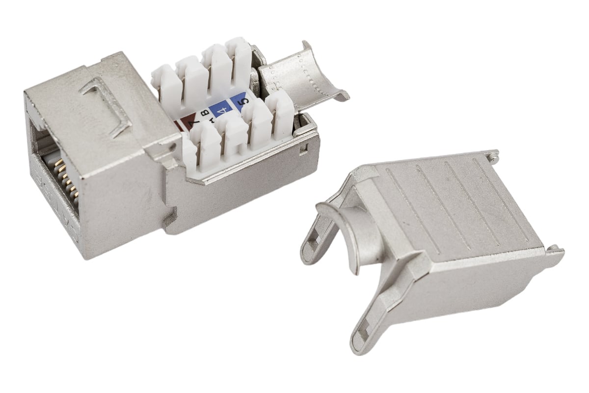 Вставка Hyperline KJ9-8P8C-C5e-90-SH-F-WH Keystone Jack RJ-45 8P8C ...