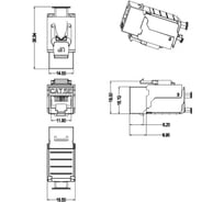 Вставка Hyperline KJ9-8P8C-C5e-90-SH-F-WH Keystone Jack RJ-45 8P8C, категория 5e, экранированная 432598