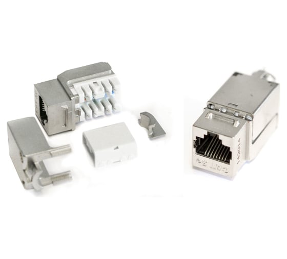 Вставка Hyperline KJNE-8P8C-C5e-90-SH-F-WH Keystone Jack RJ-45 8P8C, категория 5e, экранированная 46659