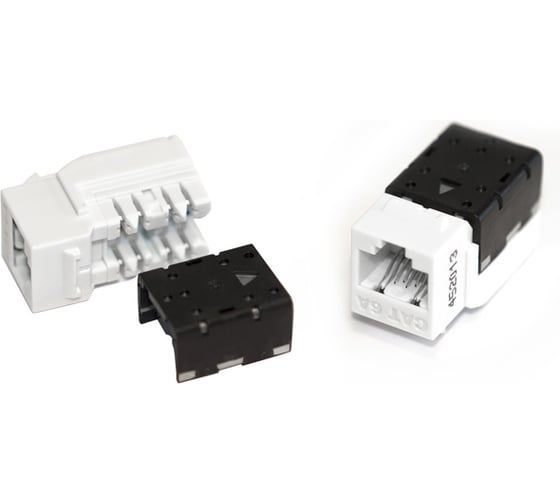 Вставка Hyperline KJNE-8P8C-C6A-90-WH Keystone Jack RJ-45 8P8C, категория 6A, 110 IDC 47013