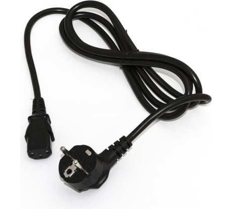 Кабель питания компьютера Hyperline PWC-IEC13-SHM-3.0-BK Schuko+C13 3x1.0, 10A, угловая вилка 34928