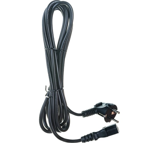 Кабель питания компьютера Hyperline PWC-IEC13-SHM-3.0-BK Schuko+C13 3x1.0, 10A, угловая вилка 34928