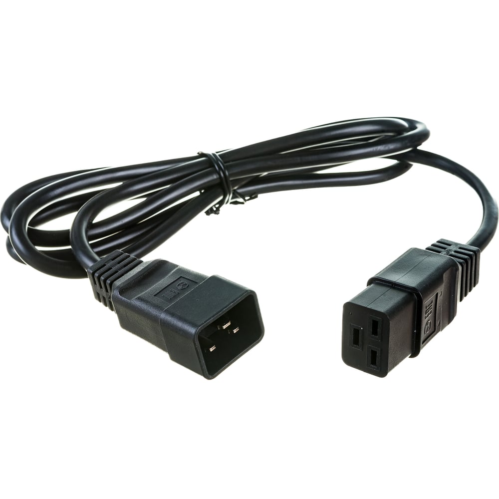 Кабель питания Hyperline PWC-IEC19-IEC20-1.8-BK IEC 320 C19 - IEC 320 ...