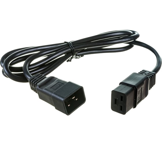 Кабель питания Hyperline PWC-IEC19-IEC20-1.8-BK IEC 320 C19 - IEC 320 C20 3x1.5, 16A, прямая вилка 47682 1