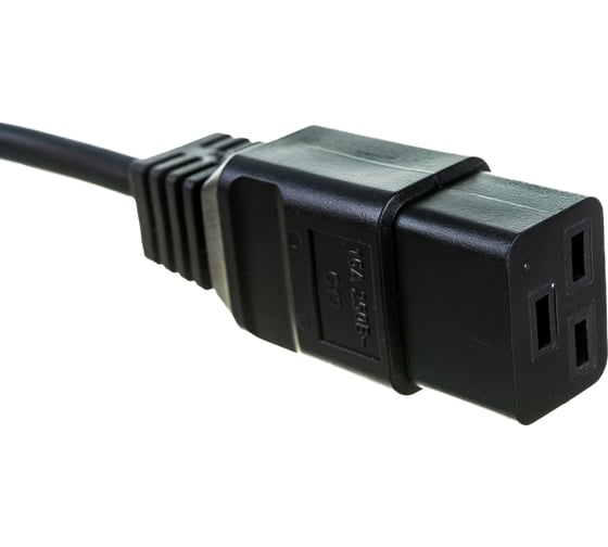 Кабель питания Hyperline PWC-IEC19-IEC20-1.8-BK IEC 320 C19 - IEC 320 C20 3x1.5, 16A, прямая вилка 47682