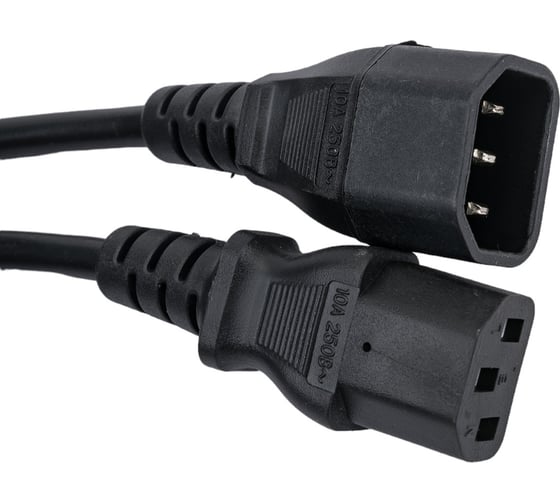 Кабель питания монитор-компьютер Hyperline PWC-IEC13-IEC14-10-BK IEC 320 C13 - IEC 320 C14 43794