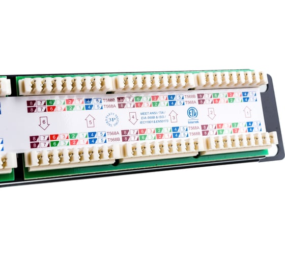 Патч-панель Hyperline PP3-19-24-8P8C-C5E-110D 19, 1U, 24 порта RJ-45, категория 5e, Dual 246095
