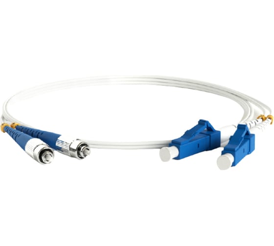 Волоконно-оптический шнур Hyperline FC-D2-9A1-FC/UR-LC/UR-H-3M-LSZH-WH патч-корд SM 9/12 39372 1