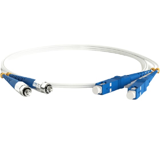 Волоконно-оптический шнур Hyperline FC-D2-9A1-FC/UR-SC/UR-H-5M-LSZH-WH патч-корд SM 9/125 238630