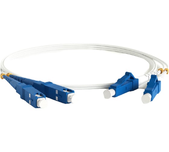Волоконно-оптический шнур Hyperline FC-D2-9A1-LC/UR-SC/UR-H-3M-LSZH-WH патч-корд SM 9/12 39438