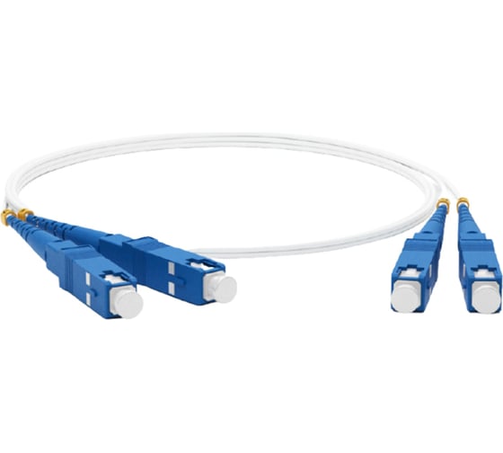 Волоконно-оптический шнур Hyperline FC-D2-9A1-SC/UR-SC/UR-H-5M-LSZH-WH патч-корд SM 9/125 238612 1