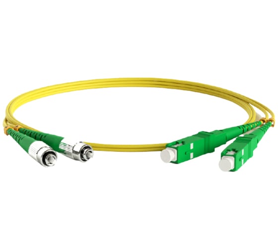 Волоконно-оптический шнур Hyperline FC-D2-9-FC/AR-SC/AR-H-15M-LSZH-YL патч-корд SM 9/125 248405
