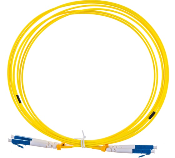 Волоконно-оптический шнур Hyperline FC-D2-9-LC/UR-LC/UR-H-3M-LSZH-YL патч-корд SM 9/125 28076