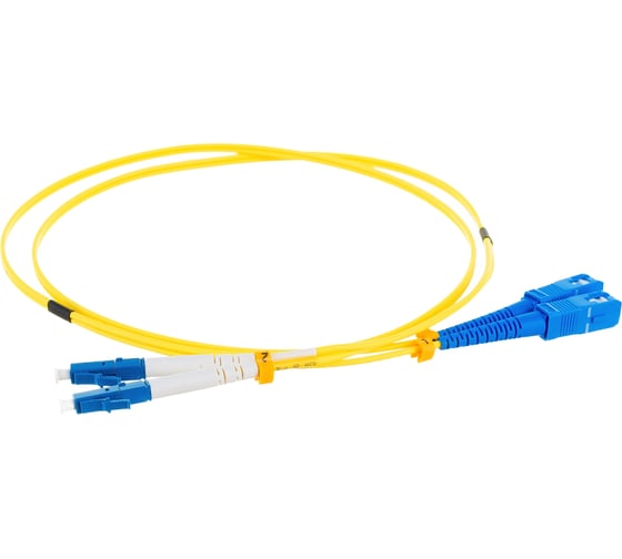Волоконно-оптический шнур Hyperline FC-D2-9-LC/UR-SC/UR-H-1M-LSZH-YL патч-корд SM 9/125 28387