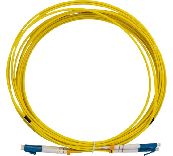 Волоконно-оптический шнур Hyperline FC-D2-9-LC/UR-LC/UR-H-5M-LSZH-YL патч-корд SM 9/125 28077