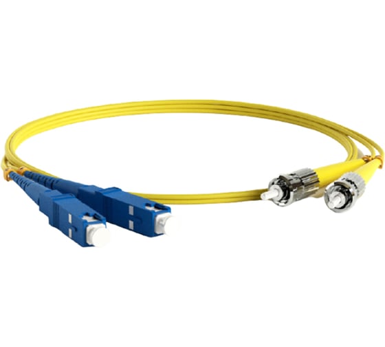 Волоконно-оптический шнур Hyperline FC-D3-9-SC/UR-ST/UR-H-2M-LSZH-YL патч-корд SM 9/125 28079