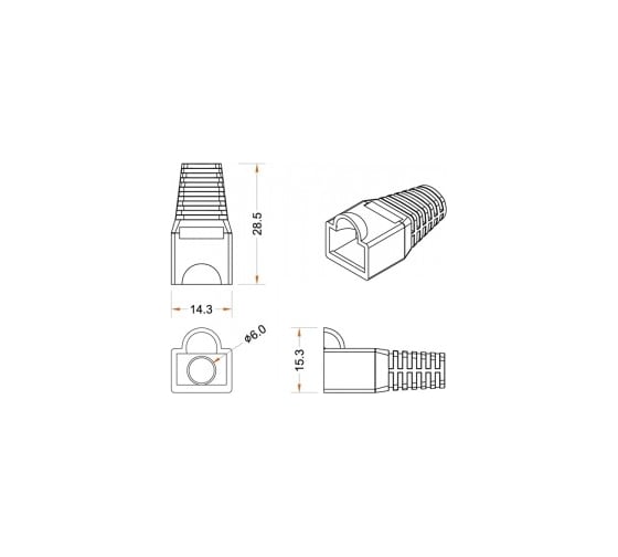 Изолирующий колпачок для разъемов RJ-45 Hyperline BOOT-YL-10, желтый, 10 штук 251959