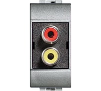 Двойной разъём Bticino типа RCA под зажим ("тюльпан") NT4269R