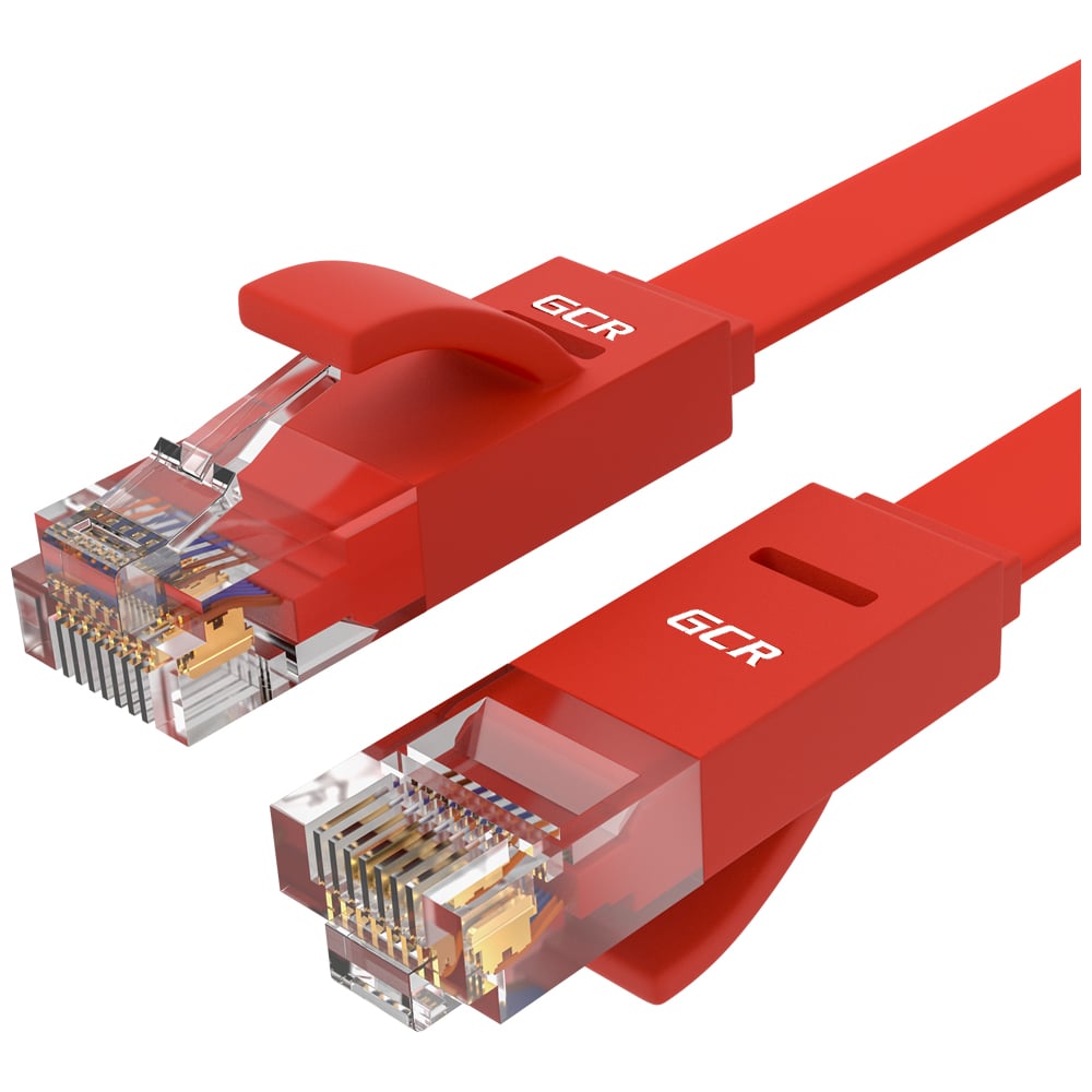 Патч-корд RJ45 GCR PROF 1.5m, UTP медь категории 6, красный, 30 AWG, 10 ...
