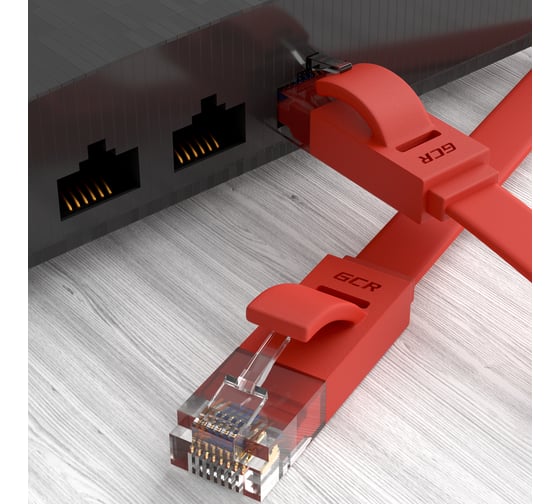 Патч-корд  RJ45 GCR PROF 1.5m, UTP медь категории 6, красный, 30 AWG, 10 Гбит/с, T568B VIVLNIC624-1.5m