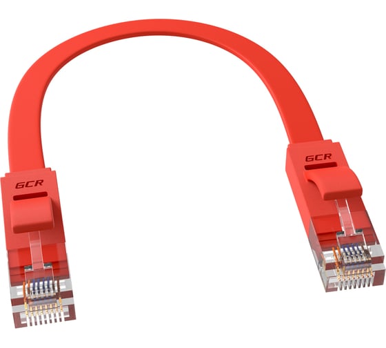 Патч-корд UTP GCR PROF 0.3m, медь категории 6, красный, 30 AWG, 10 Гбит/с, RJ45, T568B VIVLNIC624-0.3m