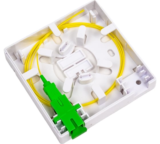 Оптическая розетка NIKOMAX укомплектованная, на 1 порт, SC/APC, SM 9/125 OS2, NMF-WO01SCAS2-CS-WT