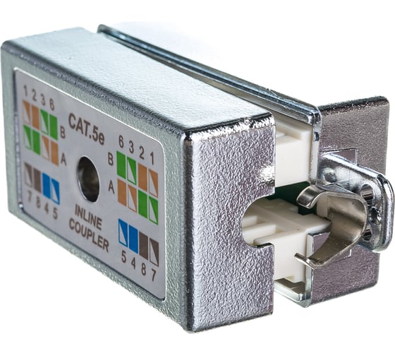 Проходной адаптер Hyperline, CA-IDC-C5e-SH-F-WH, coupler, Dual IDC, категория 5e, 4 пары 23534