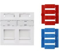 Вставка Hyperline, SIP3-2K-M45-45, 45x45 аналог Mosaic для 2х модулей Keystone Jack, со шторками 426177