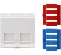 Угловая вставка Hyperline, SIP3A-2K-M45-45, 45x45 аналог Mosaic для 2х модулей Кeystone Jack 426180