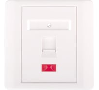 Настенная лицевая панель NETLAN под 1 модуль типа Keystone, белая, 10 штук EC-FP-1KJ-WT-10