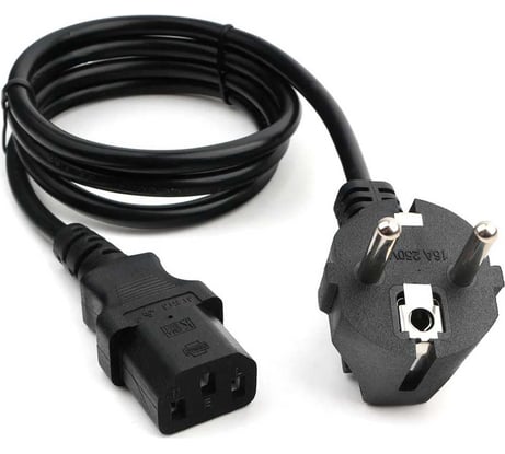 Кабель питания Retic CEE 7/7-IEC С13, 0,5 мм² 6A 1,2 м AT6988