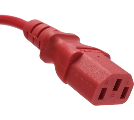 Кабель питания Cablexpert (RU) C13-С14, 3x0.75мм2, 10A, с заземлением, медь, 1.8м, красный, пакет, PC-189-VDE-R-1.8M
